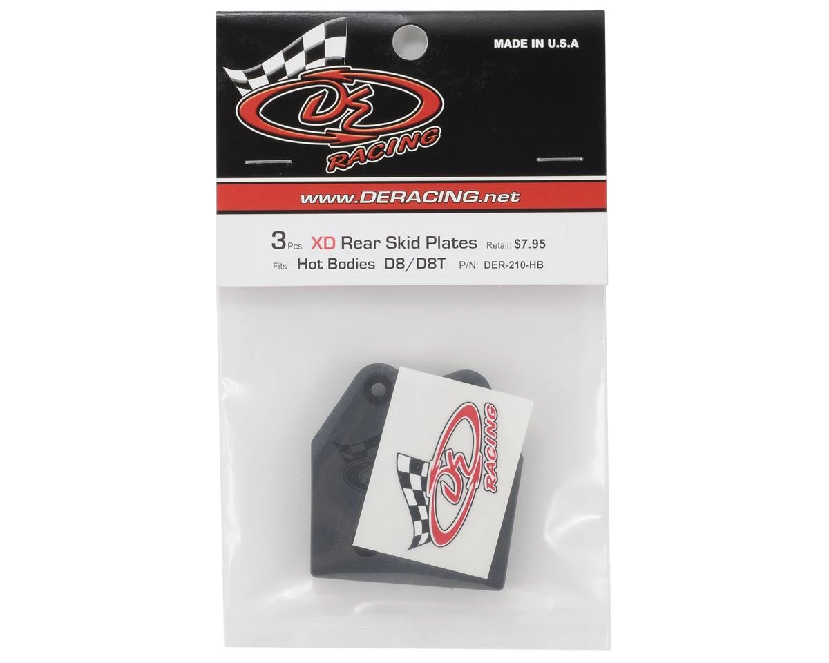 DE Racing XD "Extreme Duty" Rear Skid Plates (3) (Hot Bodies D8/D8T) 4 DE Racing XD "Extreme Duty" Rear Skid Plates (3) (Hot Bodies D8/D8T) - Image 2