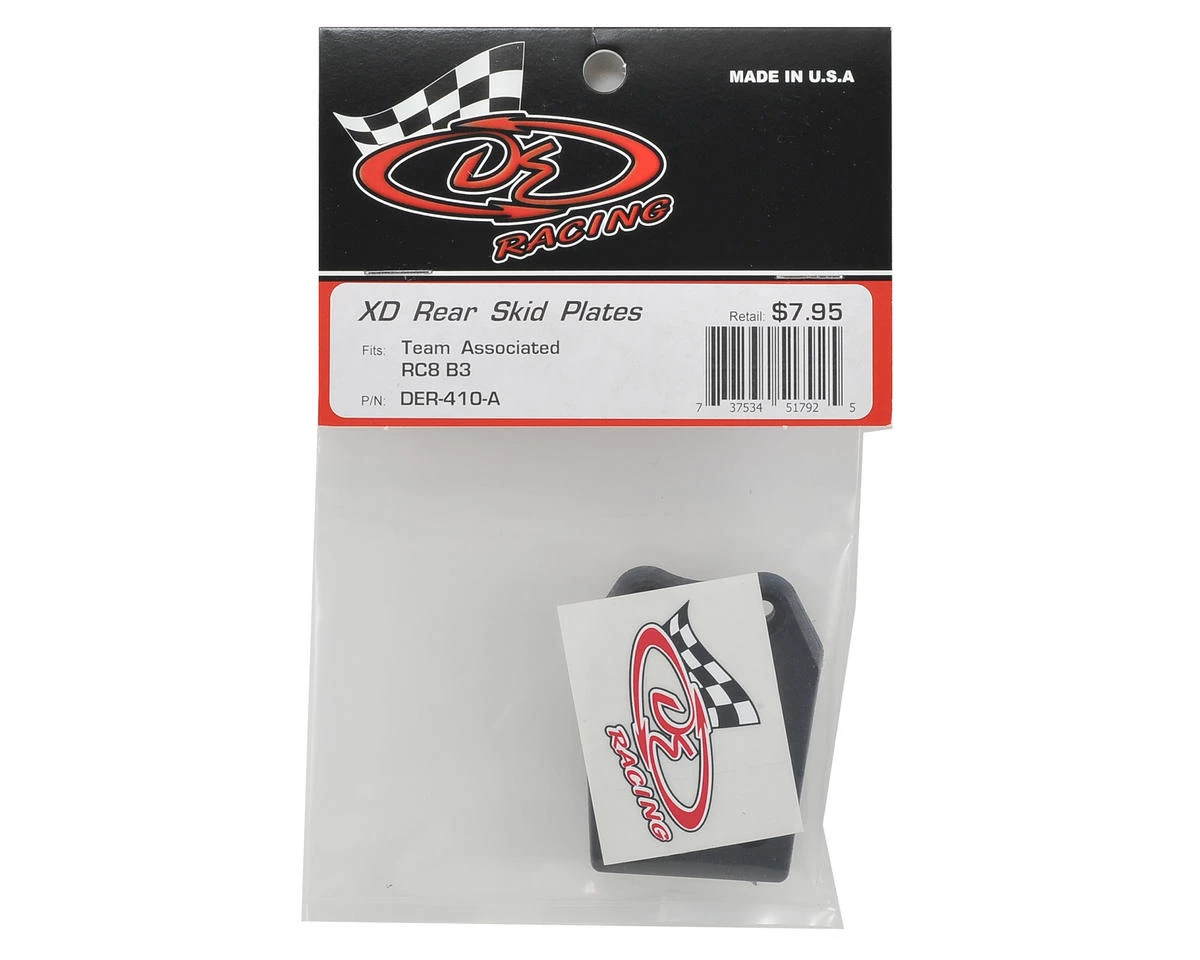 DE Racing XD Extreme Duty Rear Skid Plates (3) (Associated RC8B3/RC8T3) 4 DE Racing XD Extreme Duty Rear Skid Plates (3) (Associated RC8B3/RC8T3) - Image 2