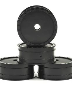 DE Racing "Borrego" 2.2 1/10 Buggy Front Wheels (4) (B4) (Black) (Bearing)