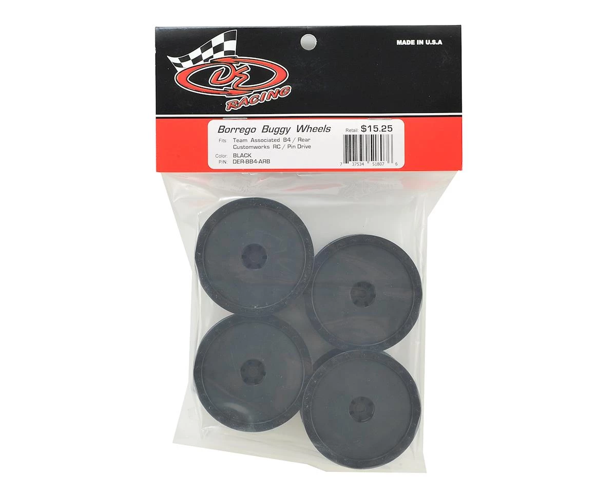 DE Racing "Borrego" 2.2 1/10 Buggy Rear Wheels (4) (B4/B44) (Black) (Pins) 5 DE Racing "Borrego" 2.2 1/10 Buggy Rear Wheels (4) (B4/B44) (Black) (Pins) - Image 3