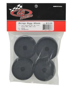DE Racing 12mm Hex "Borrego" 2.2 1/10 Buggy Front Wheels (4) (B6/RB6) (Black) -DE Racing Official Shop der bb4 kfb 2