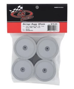 DE Racing 12mm Hex "Borrego" 2.2 1/10 Buggy Front Wheels (Silver) (4) (B6/RB6) -DE Racing Official Shop der bb4 kfs 2