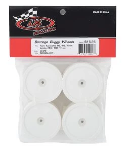 DE Racing 12mm Hex "Borrego" 2.2 1/10 Buggy Front Wheels (White) (4) (B6/RB6) -DE Racing Official Shop der bb4 kfw 2