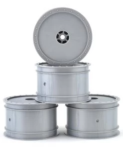 DE Racing 12mm Hex "Borrego" 2.2 1/10 Buggy Rear Wheels (Silver) (4) (B6/22)