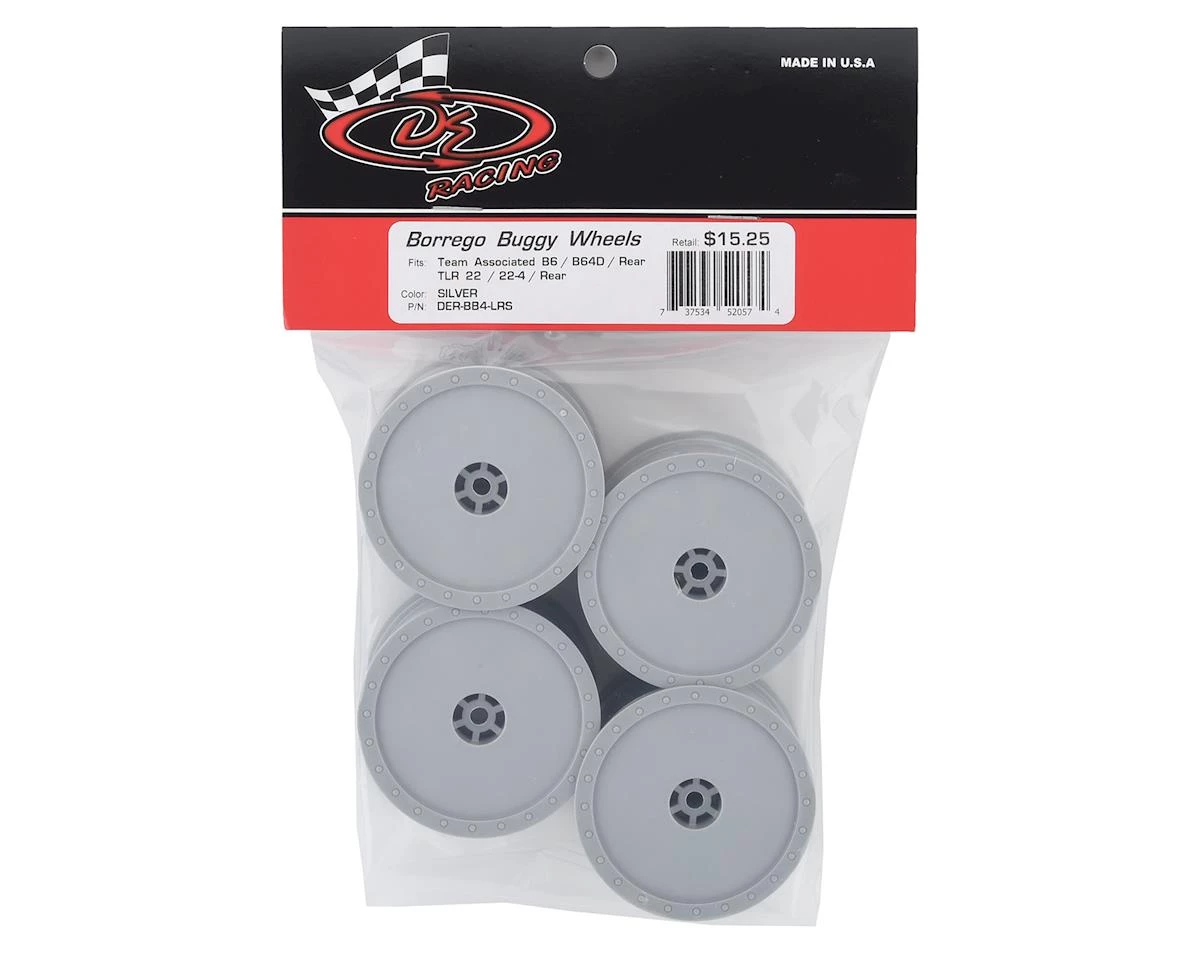 DE Racing 12mm Hex "Borrego" 2.2 1/10 Buggy Rear Wheels (Silver) (4) (B6/22) 5 DE Racing 12mm Hex "Borrego" 2.2 1/10 Buggy Rear Wheels (Silver) (4) (B6/22) - Image 3