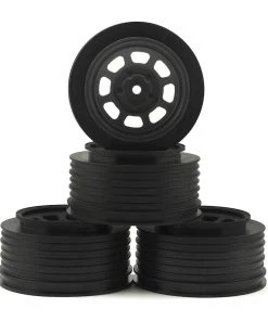 DE Racing Speedway SC Dirt Oval Wheels (Black) (4) (+3mm Offset/29mm Backspace) (SC10/SC5M) w/12mm Hex