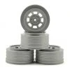 DE Racing Speedway SC Dirt Oval Wheels (Silver) (4) (+3mm Offset/29mm Backspace) (SC10/SC5M) w/12mm Hex -DE Racing Official Shop der ds4 as
