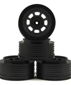 DE Racing Speedway SC Short Course Dirt Oval Wheels (Black) (4) (19mm Backspace) (Slash Front) w/12mm Hex
