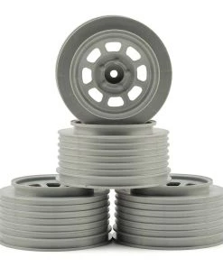 DE Racing Speedway SC Short Course Dirt Oval Wheels (Silve) (4) (19mm Backspace) (Slash Front) w/12mm Hex