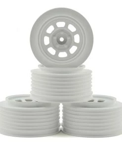 DE Racing Speedway SC Short Course Dirt Oval Wheels (White) (4) (19mm Backspace) (Slash Front) w/12mm Hex