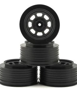 DE Racing Speedway Short Course Wheels (Black) (4) (21.5mm Backspace) (Slash Rear) w/12mm Hex