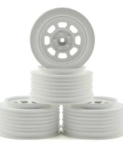 DE Racing Speedway Short Course Wheels (White) (4) (21.5mm Backspace) (Slash Rear) w/12mm Hex
