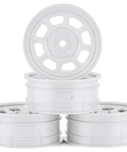 DE Racing Speedway Front Wheels (White) (4) (Custom Works/B6)