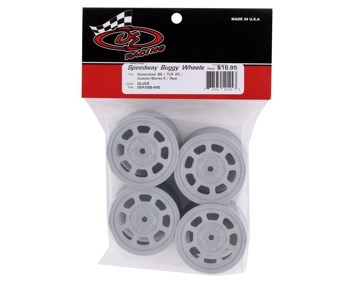 DE Racing Speedway Rear Wheels (Silver) (4) (Custom Works/B6) 5 DE Racing Speedway Rear Wheels (Silver) (4) (Custom Works/B6) - Image 3
