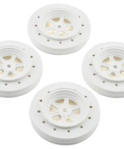 DE Racing Gambler Drag Racing Front Wheels (White) w/12mm Hex