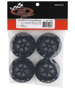 DE Racing Gambler Low Profile Drag Racing Front Wheels (Black) (4) w/12mm Hex -DE Racing Official Shop der glp ab 2