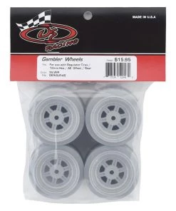 DE Racing Gambler Rear Late Model Wheels (AE/TLR) (Silver) w/12mm Hex -DE Racing Official Shop der glr as 2