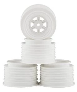 DE Racing Gambler Rear Late Model Wheels (AE/TLR) (White) w/12mm Hex