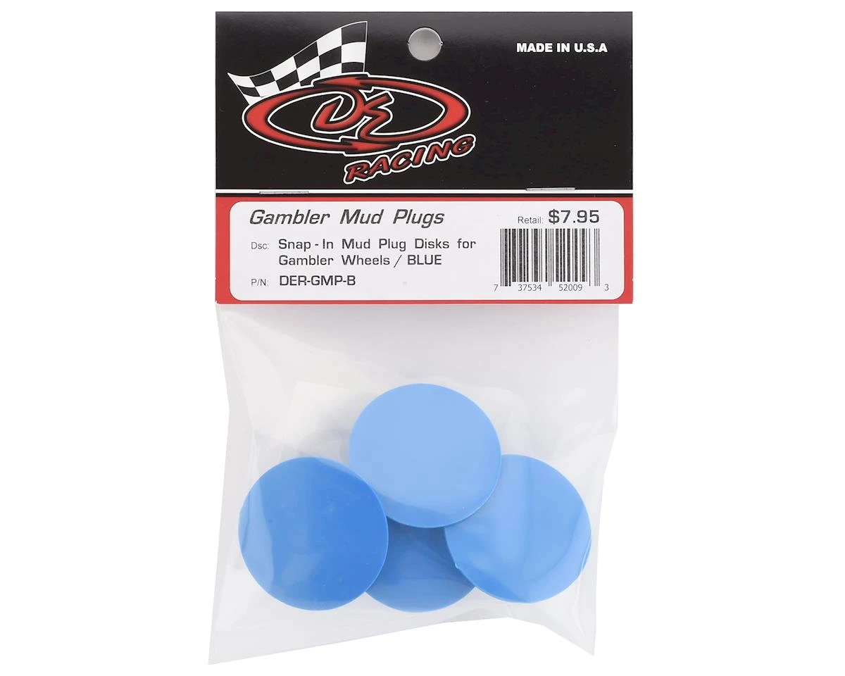 DE Racing Gambler Dirt Oval Mud Plugs (Blue) (4) 4 DE Racing Gambler Dirt Oval Mud Plugs (Blue) (4) - Image 2
