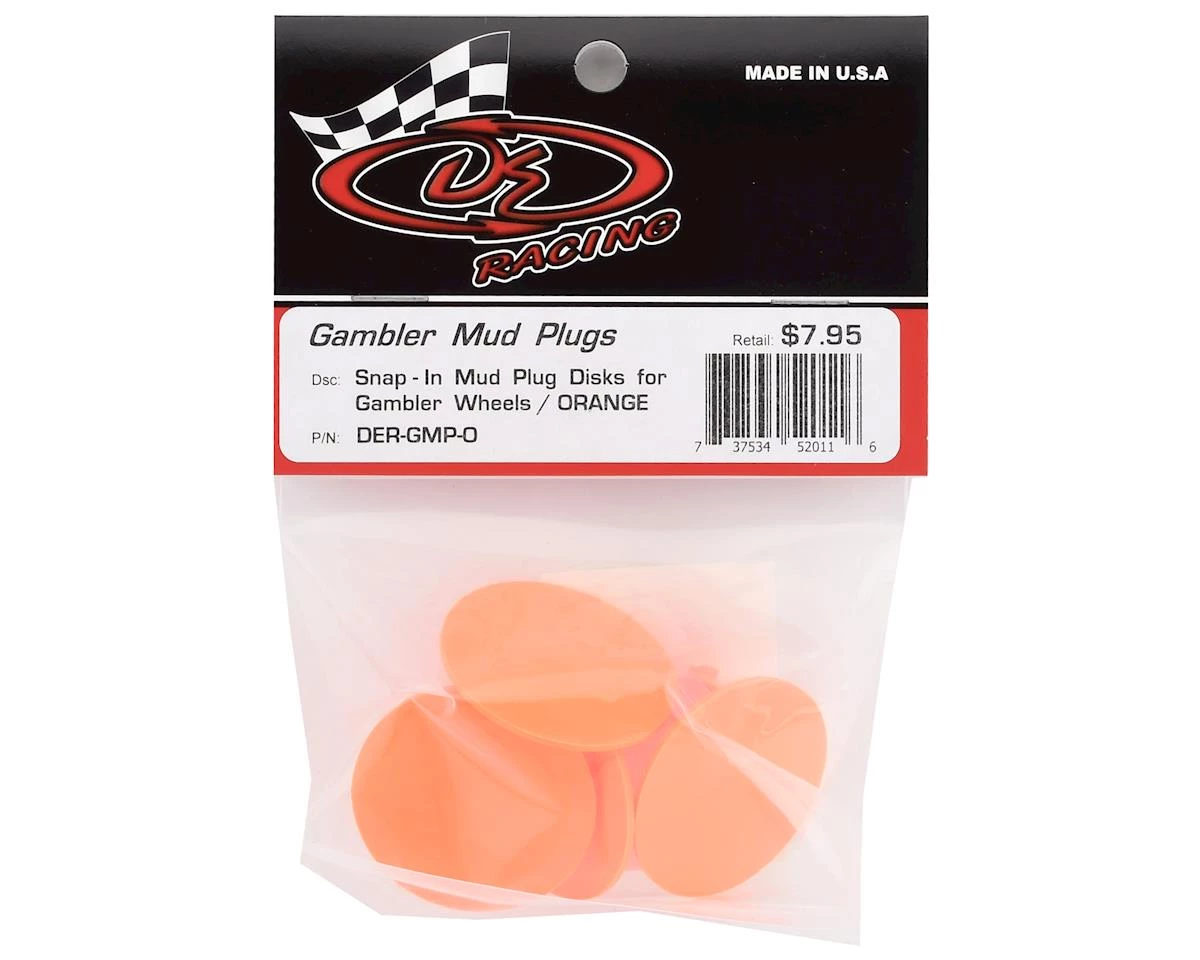 DE Racing Gambler Dirt Oval Mud Plugs (Orange) (4) 4 DE Racing Gambler Dirt Oval Mud Plugs (Orange) (4) - Image 2