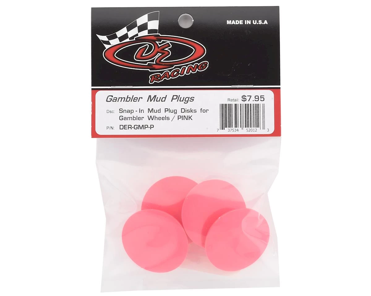 DE Racing Gambler Dirt Oval Mud Plugs (Pink) (4) 4 DE Racing Gambler Dirt Oval Mud Plugs (Pink) (4) - Image 2