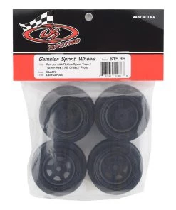 DE Racing Gambler Front Wheels (AE Offset) (Black) w/12mm Hex -DE Racing Official Shop der gsf ab 2