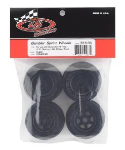 DE Racing Gambler 3/8" Bearing Front Wheels (Custom Works/GFRP) (Black) -DE Racing Official Shop der gsf cb 2