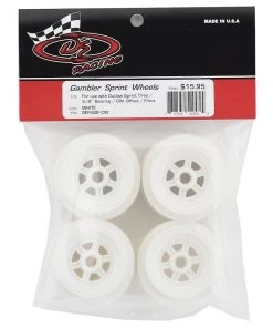 DE Racing Gambler 3/8" Bearing Front Wheels (Custom Works/GFRP) (White) -DE Racing Official Shop der gsf cw 2