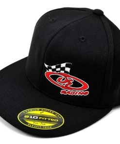 DE Racing Logo "Flatbill" FlexFit Cap (Black) (L/XL)