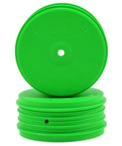 DE Racing Speedline PLUS 2.4 4WD Front Buggy Wheel (2) (Green) w/12mm Hex (22-4/D413/B74)