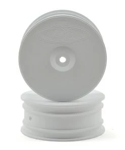 DE Racing 9.5mm Hex "Speedline" 2.2 4WD Front Buggy Wheels(2) (B44.2) (White)