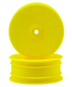 DE Racing 12mm Hex "Speedline" 2.2 4WD Front Buggy Wheels (2) (22-4) (Yellow)