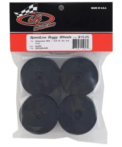 DE Racing Speedline 2.2 4WD Buggy Front Wheel (Black) (4) (B74) w/12mm Hex -DE Racing Official Shop der sb4 a4b 2