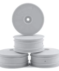 DE Racing Speedline 2.2 4WD Buggy Front Wheel (White) (4) (B74) w/12mm Hex