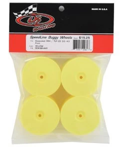 DE Racing Speedline 2.2 4WD Buggy Front Wheel (Yellow) (4) (B74) w/12mm Hex -DE Racing Official Shop der sb4 a4y 2