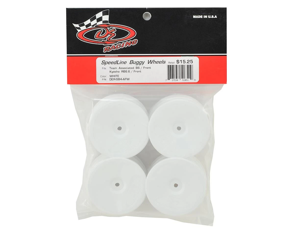 DE Racing 12mm Hex "Speedline" 2.2 1/10 Buggy Front Wheels (4) (B6/RB6) (White) 5 DE Racing 12mm Hex "Speedline" 2.2 1/10 Buggy Front Wheels (4) (B6/RB6) (White) - Image 3