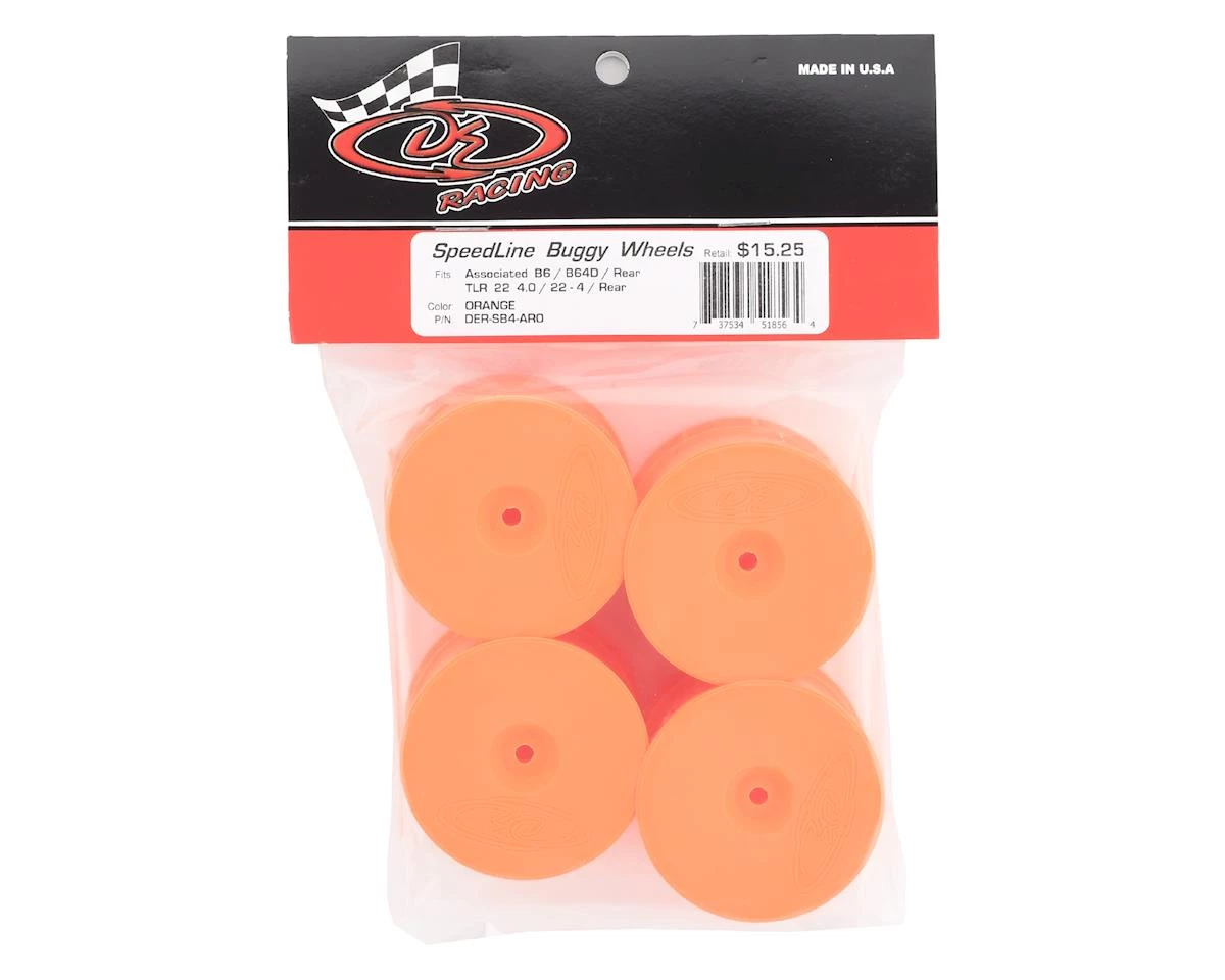 DE Racing Speedline 2.2 1/10 Buggy Rear Wheels (4) (B6/B74/22/22-4) (Orange) w/12mm Hex 5 DE Racing Speedline 2.2 1/10 Buggy Rear Wheels (4) (B6/B74/22/22-4) (Orange) w/12mm Hex - Image 3