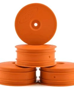 DE Racing Speedline 2.2 4WD Buggy Front Wheel (4) (Orange) (22-4/EB410) w/12mm Hex