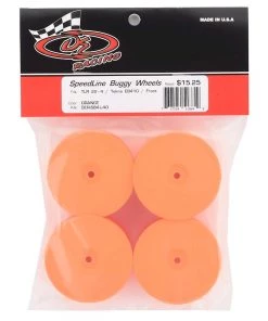 DE Racing Speedline 2.2 4WD Buggy Front Wheel (4) (Orange) (22-4/EB410) w/12mm Hex -DE Racing Official Shop der sb4 l4o 2