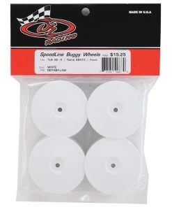 DE Racing Speedline 2.2 4WD Buggy Front Wheel (4) (White) (22-4/EB410) w/12mm Hex -DE Racing Official Shop der sb4 l4w 2