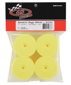 DE Racing Speedline 2.2 4WD Buggy Front Wheel (4) (Yellow) (22-4/EB410) w/12mm Hex -DE Racing Official Shop der sb4 l4y 2