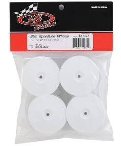 DE Racing Speedline Slim 2.2 2WD Buggy Front Wheel (White) (4) (22 4.0) w/12mm Hex -DE Racing Official Shop der sb4 slw 2