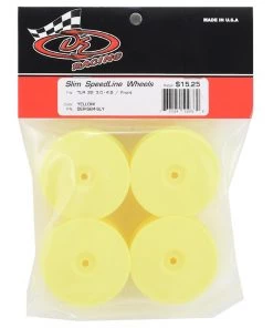 DE Racing Speedline Slim 2.2 2WD Buggy Front Wheel (Yellow) (4) (22 4.0) w/12mm Hex -DE Racing Official Shop der sb4 sly 2