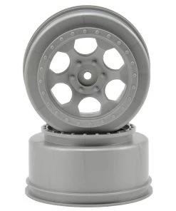 DE Racing Trinidad Short Course Wheels w/3mm Offset (Silver) (2) (SC5M) w/12mm Hex