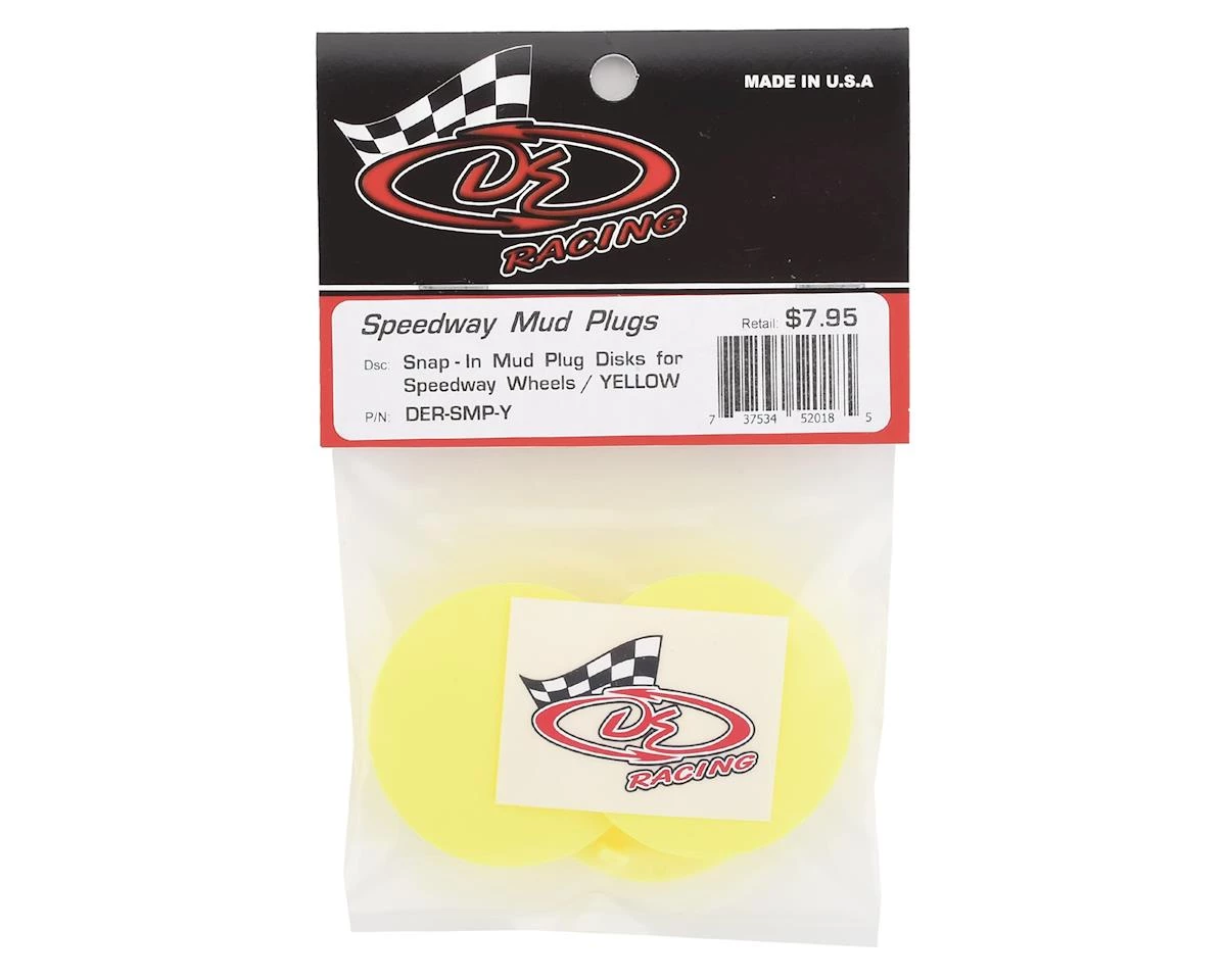 DE Racing Speedway Dirt Oval Mud Plugs (Yellow) 4 DE Racing Speedway Dirt Oval Mud Plugs (Yellow) - Image 2