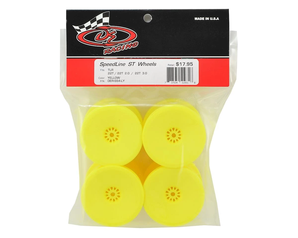 DE Racing 12mm Hex "Speedline" 2.2" 1/10 Stadium Truck Wheel (4) (22T) (Yellow) 5 DE Racing 12mm Hex "Speedline" 2.2" 1/10 Stadium Truck Wheel (4) (22T) (Yellow) - Image 3