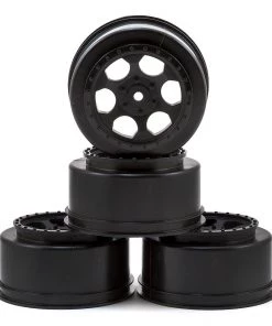 DE Racing 12mm Hex "Trinidad" Short Course Wheels (Black) (4) (22SCT/TEN-SCTE)