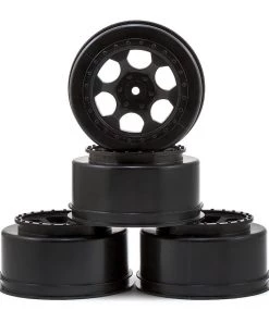DE Racing Trinidad Short Course Wheels w/3mm Offset (Black) (4) (SC5M) w/12mm Hex