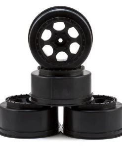 DE Racing 12mm Hex "Trinidad" Short Course Wheels (Black) (4) (Slash Front)